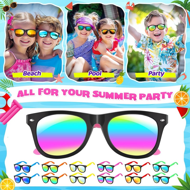 Ginmic Kids Sunglasses Bulk, Neon Sunglasses Party Favors with UV400 Protection for Kids, Boys and Girls, Party Favor For Kids, Birthday Graduation Party Supplies, Beach, Pool Party Favors - Image 4