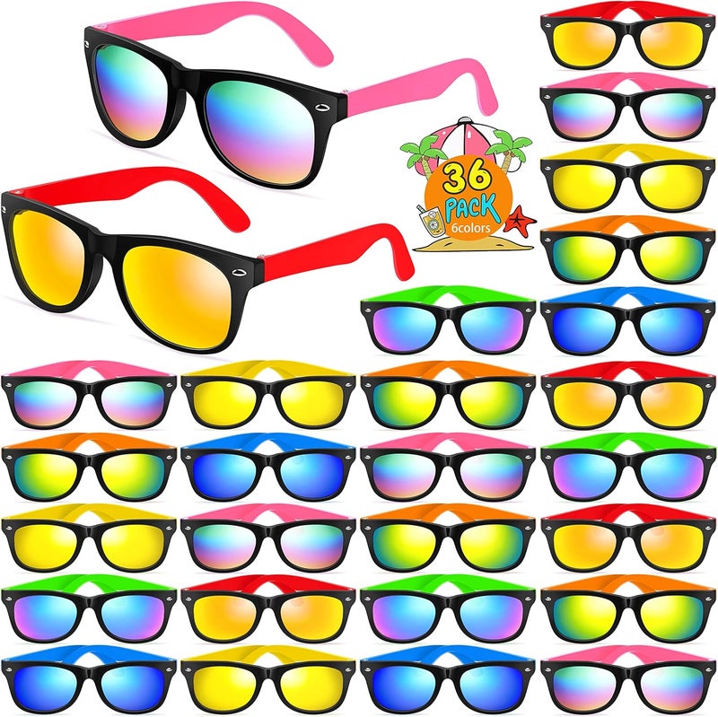 Ginmic Kids Sunglasses Bulk, Neon Sunglasses Party Favors with UV400 Protection for Kids, Boys and Girls, Party Favor For Kids, Birthday Graduation Party Supplies, Beach, Pool Party Favors - Image 1