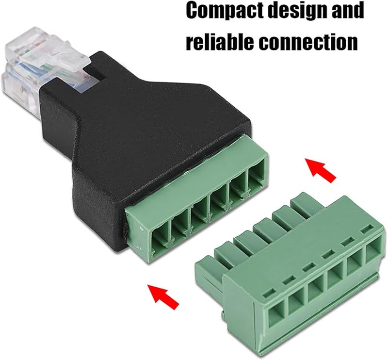 RJ12 6P6C Male to 6 Pin Screw Terminal Adapter Ethernet Connector 1Pcs - Image 5