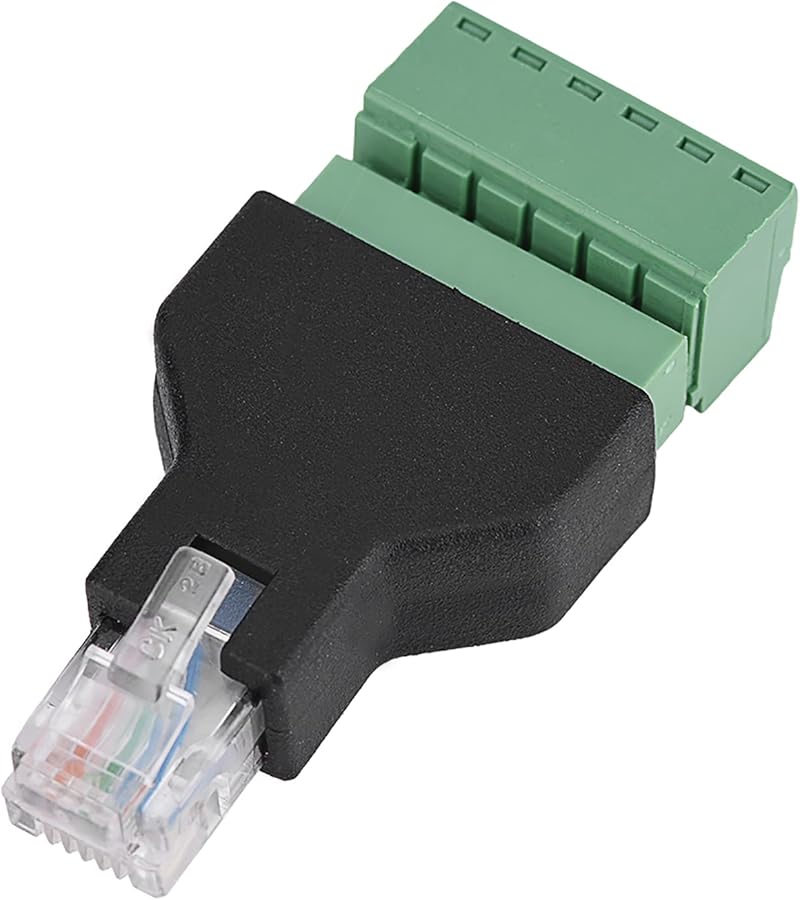 RJ12 6P6C Male to 6 Pin Screw Terminal Adapter Ethernet Connector 1Pcs - Image 2