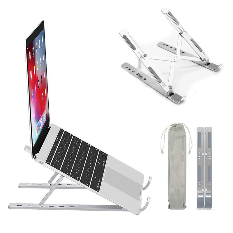 upxon Laptop Stand Adjustable Aluminum Laptop Tablet Stand Foldable Laptop Riser Portable Laptop Holder Compatible with 7156 inches Laptop Tablet Notebook - Image 1