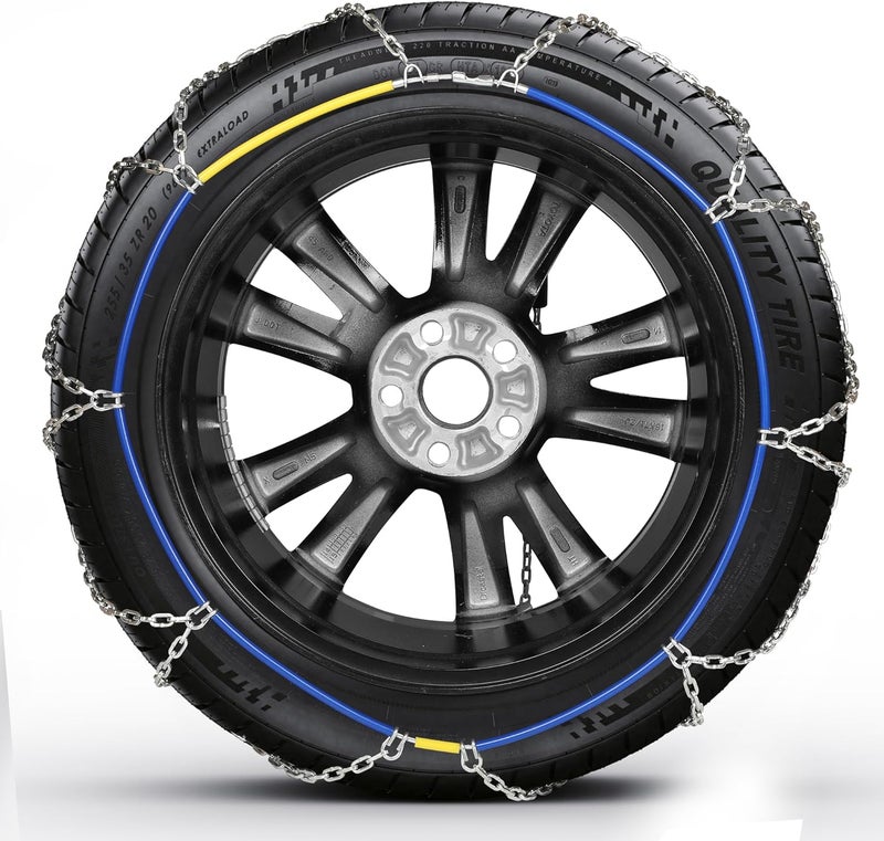 COCO BIRD Snow Chains - Wear-Resistant High Carbon Steel Anti Slip Tire Chain for Passenger Cars, Pickups, and SUVs, Set of 2 (KN140) - Image 3