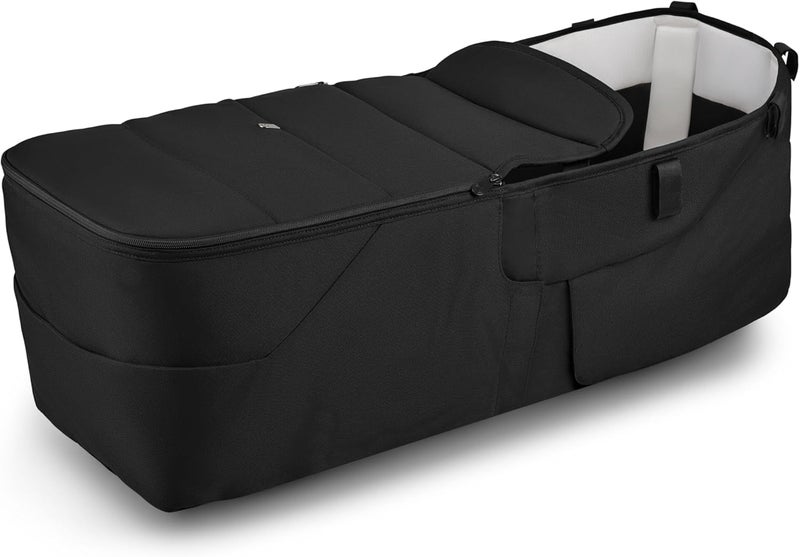 Bugaboo Donkey 6 Twin Bassinet Fabric - Complete Set for Side-by-Side Double Stroller Conversion - Organic Cotton Lining - Heritage Black - Image 1