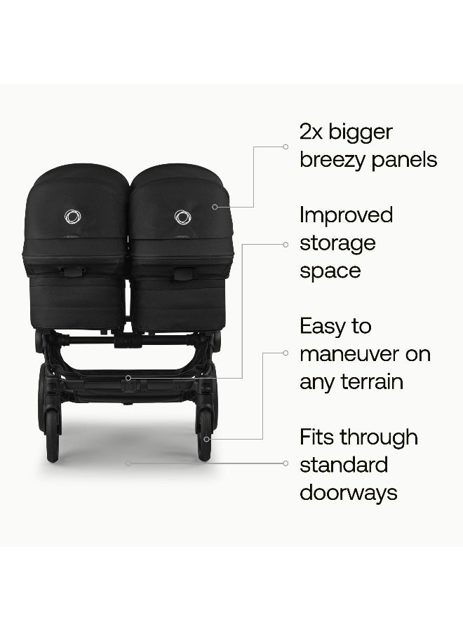 Bugaboo Donkey 6 Twin Bassinet Fabric - Complete Set for Side-by-Side Double Stroller Conversion - Organic Cotton Lining - Heritage Black - Image 5