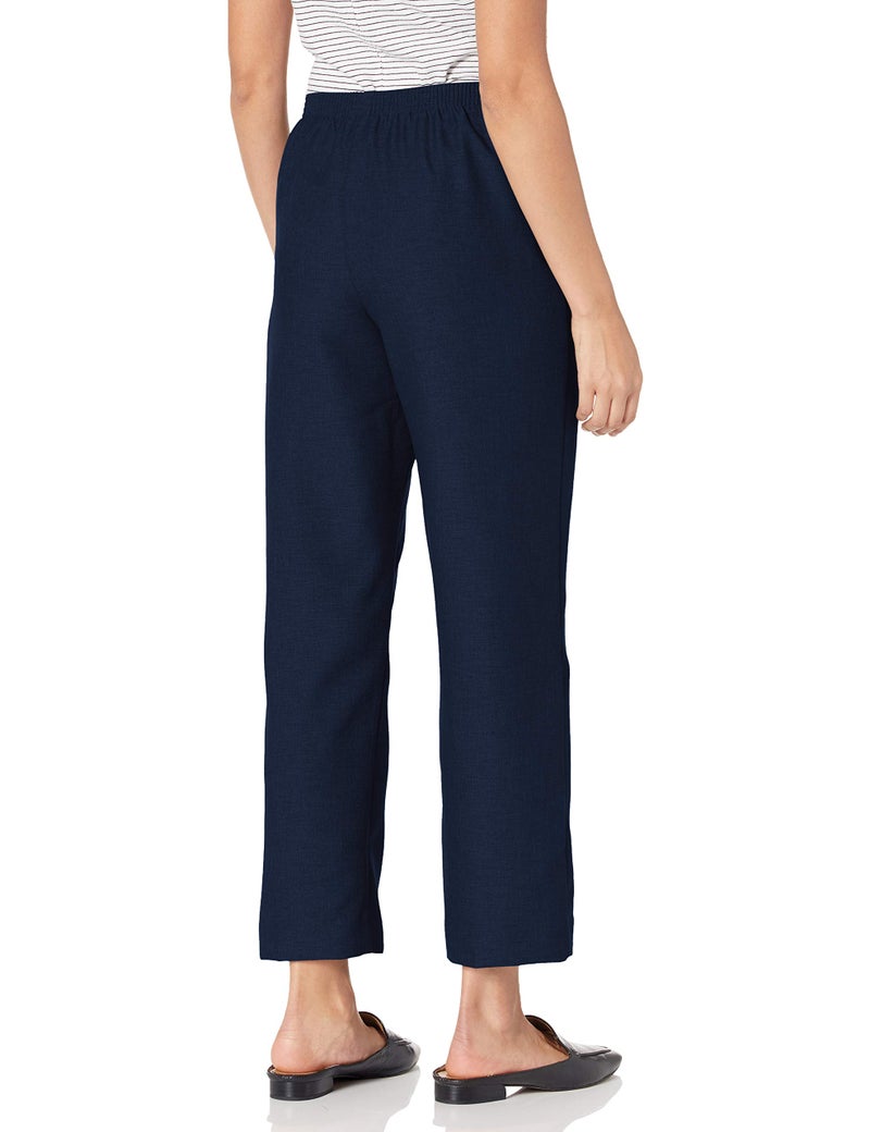 Alfred Dunner Women's Poly Proportioned Short Pant, Navy, 16 Petite - Image 2