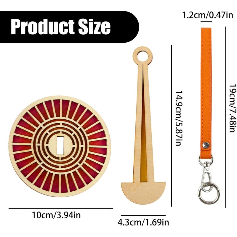 Red Portable Wrist Yarn Holder With Leather Strap And Wooden Stand For Knitting And Crochet - Image 2