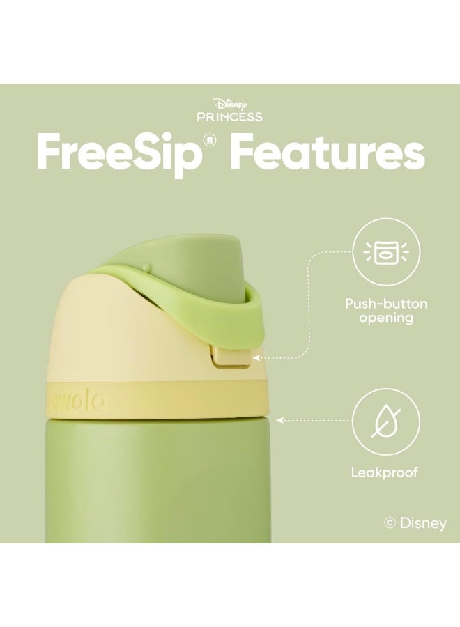 Owala Disney Princess FreeSip Insulated Stainless Steel Water Bottle with Straw and Sticker for Sports and Travel, BPA-Free Sports Water Bottle, 24 oz, Tiana - Image 5