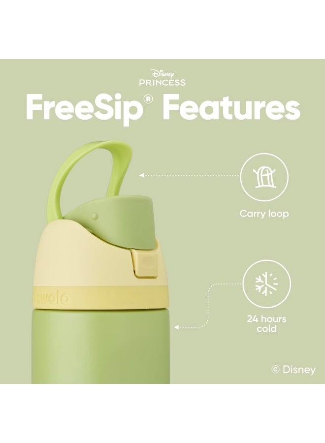 Owala Disney Princess FreeSip Insulated Stainless Steel Water Bottle with Straw and Sticker for Sports and Travel, BPA-Free Sports Water Bottle, 24 oz, Tiana - Image 4