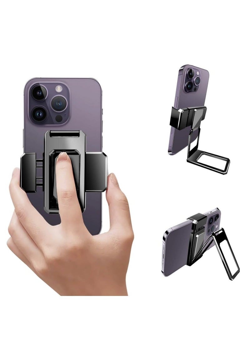 Captaintech Phone Ring Holder Kickstand,Phone Fixing snap with Kickstand 【2-in-1】,Phone Gripper for Back of Phone,Compatible with iPhone Samsung Phone, Black - Image 1