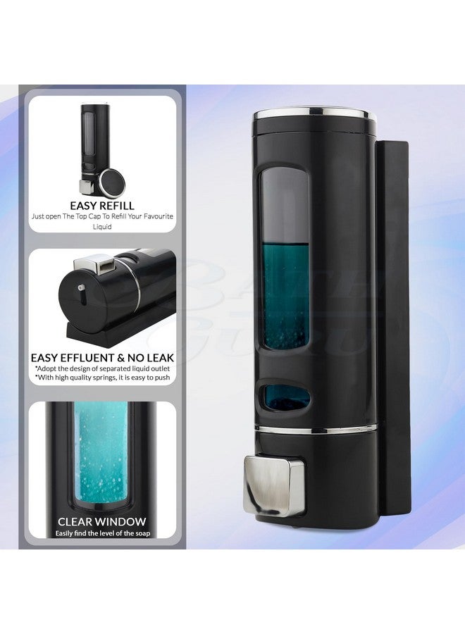 BATH GURU BATH GURU Liquid Sanitizer Shower Gel Dish Wash Soap Dispenser for Bathroom Kitchen Capsule Black 400Ml Pack of (2) (Material: Plastic) - Image 5