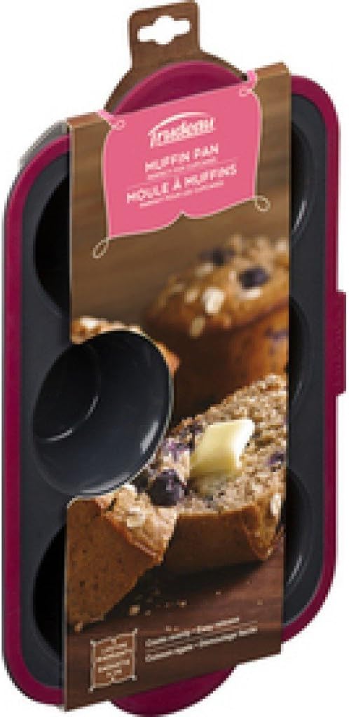 Trudeau Structure Pro Silicone Muffin Pan 6 Cup Large GreyPink - Image 2