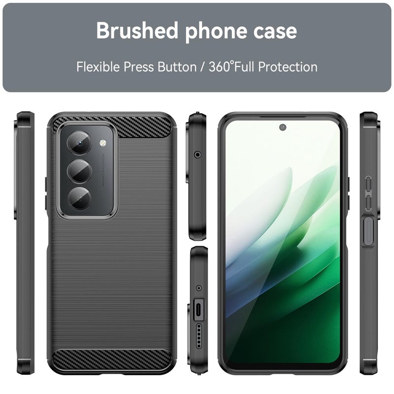 erorex For Redmi 15 5G Global / 15 4G SEA Carbon Fiber Brushed Texture TPU Phone Case(Black) - Image 2