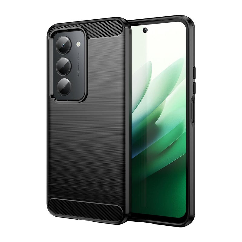 erorex For Redmi 15 5G Global / 15 4G SEA Carbon Fiber Brushed Texture TPU Phone Case(Black) - Image 1