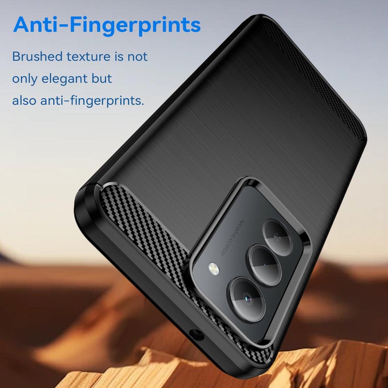 erorex For Redmi 15 5G Global / 15 4G SEA Carbon Fiber Brushed Texture TPU Phone Case(Black) - Image 3