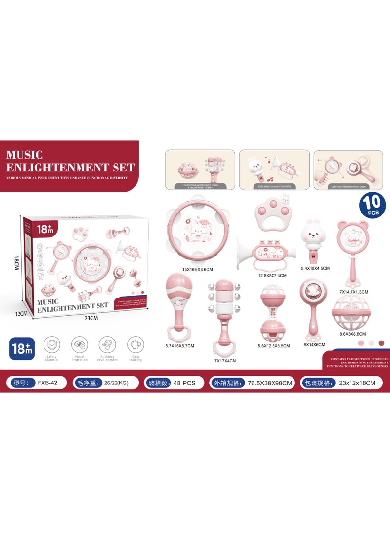 10PCS Baby Rattles Toys Set Infant Toys for 0-3 3-6 Months Newborn Baby Toy, Infant Shaker Grab and Spin Rattles Toy for Babies 0-6-12 Months - Image 2