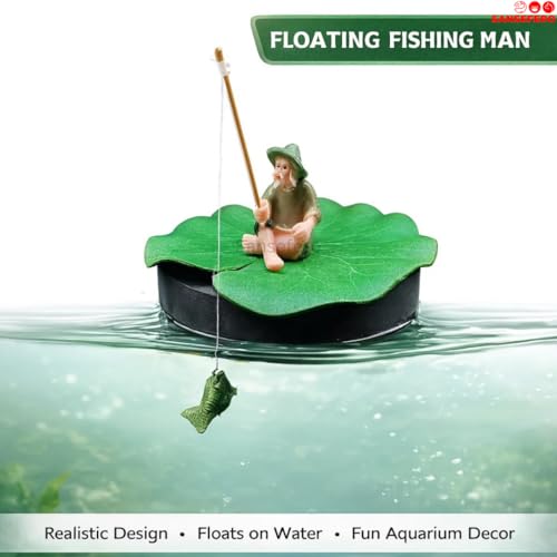 SANSEFERO Floating Mini Cute Fisherman for Aquarium Fish Tank Decorative Simulation Ornaments Toy for Aquarium Decoration (Fisherman) - Image 4