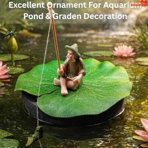 SANSEFERO Floating Mini Cute Fisherman for Aquarium Fish Tank Decorative Simulation Ornaments Toy for Aquarium Decoration (Fisherman) - Image 3