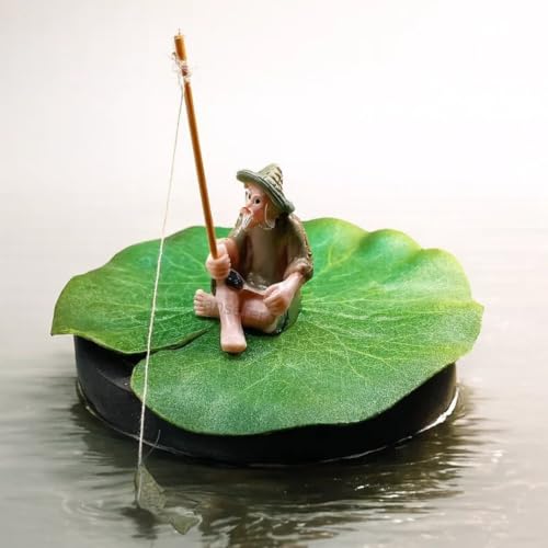 SANSEFERO Floating Mini Cute Fisherman for Aquarium Fish Tank Decorative Simulation Ornaments Toy for Aquarium Decoration (Fisherman) - Image 1