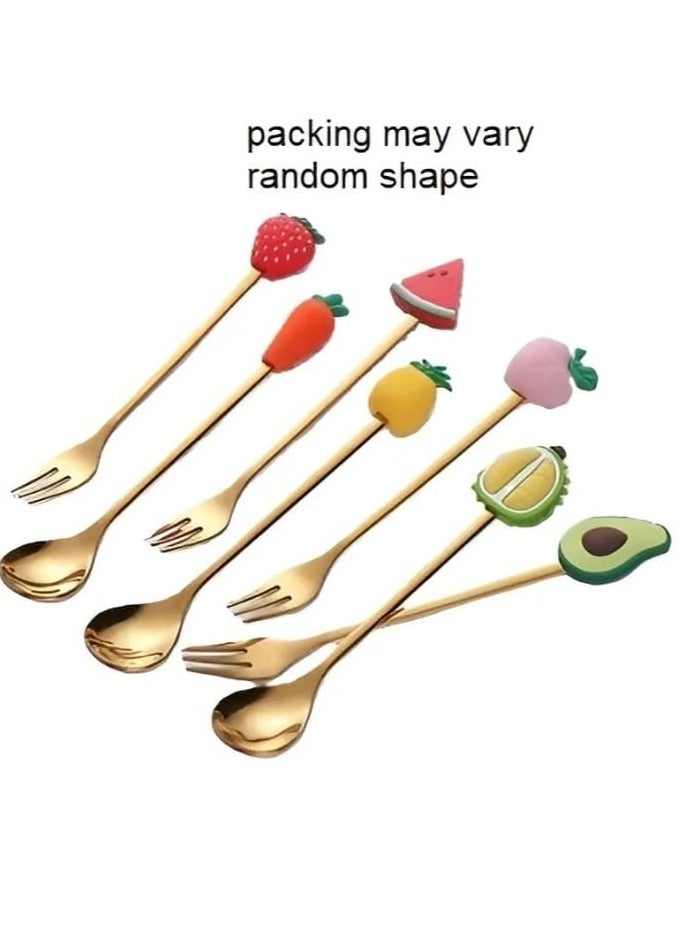 6-Piece Colorful Spoon Set – Ideal for Ice Cream, Fruit Salad, and Baby Use – Multi-Colored & Multi-Shaped  - Image 2