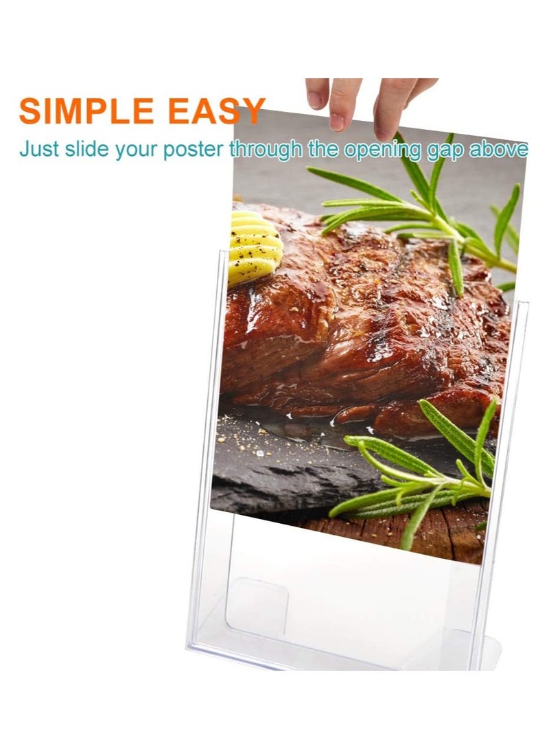 TPGP 5×A4 Acrylic Poster Menu Holder Lean to Perspex Leaflet Portrait Table Card Counter Poster Display Stand - Clear - Image 5