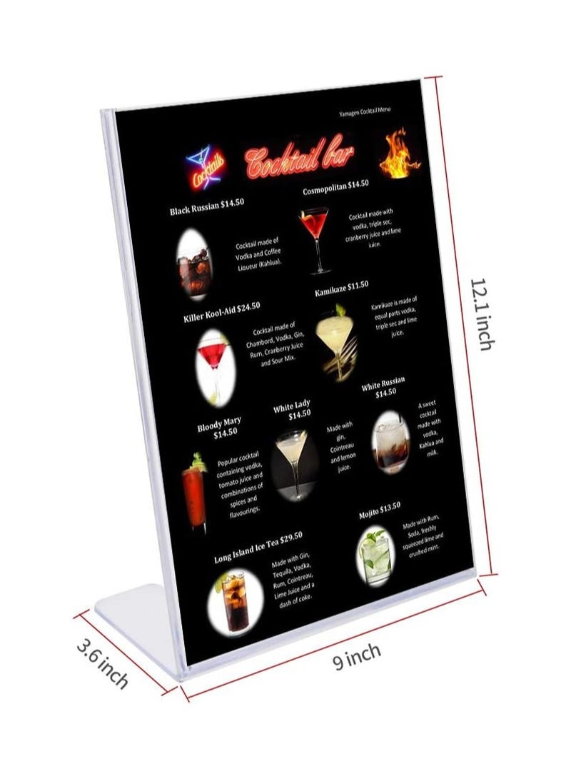 TPGP 5×A4 Acrylic Poster Menu Holder Lean to Perspex Leaflet Portrait Table Card Counter Poster Display Stand - Clear - Image 3