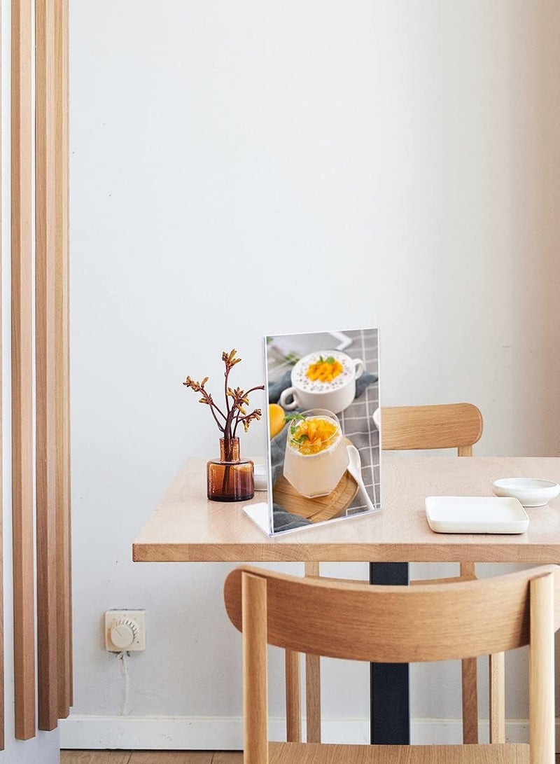 TPGP 5×A4 Acrylic Poster Menu Holder Lean to Perspex Leaflet Portrait Table Card Counter Poster Display Stand - Clear - Image 4