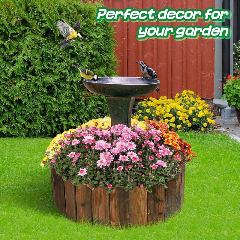 Acostop Garden Wooden Fence - 3.9ft (L) x 8in (H) Weather-Resistant Pine Landscape Border Edging for Outdoor Patio Lawns Yard Flower Beds Decoration - Image 2