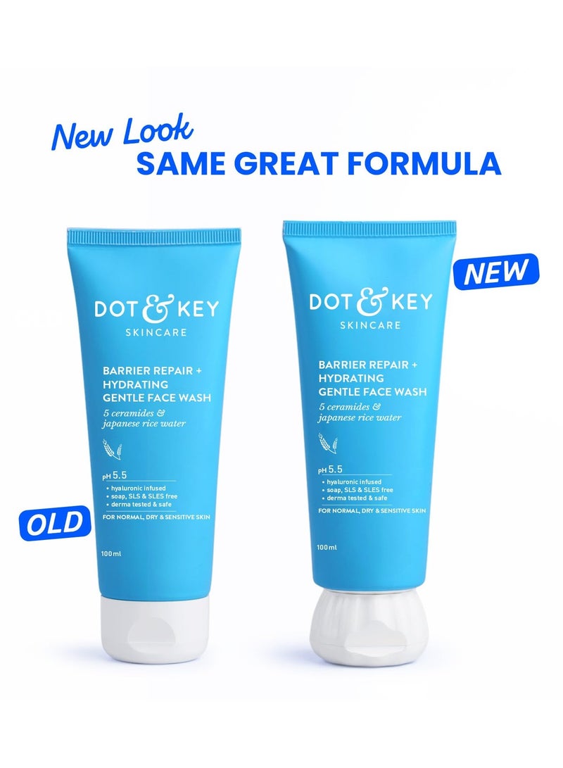 Dot & Key Barrier Repair + Hydrating Gentle Face Wash With Probiotic|Ceremide Face Wash|Face Wash For Dry Skin,Normal Skin&Sensitive Skin|Gently Cleanses Skin From Dirt&Oil For Unisex,100Ml - Image 5