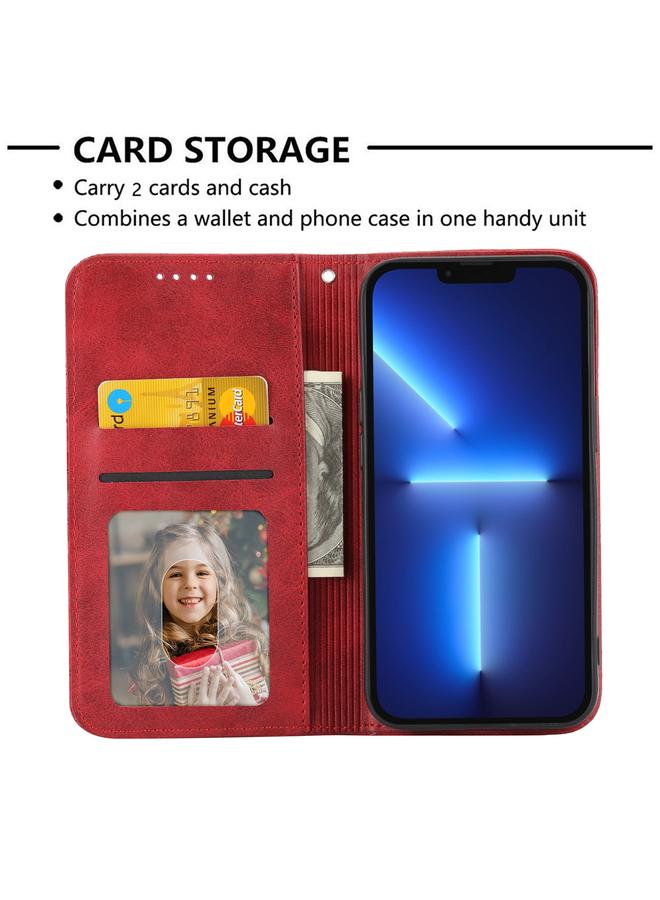 S-TOP Case For iPhone 13 Cubic Grid Calf Texture Magnetic Closure Leather Phone Case - Image 4