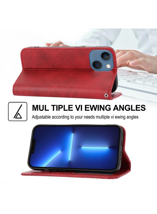 S-TOP Case For iPhone 13 Cubic Grid Calf Texture Magnetic Closure Leather Phone Case - Image 5