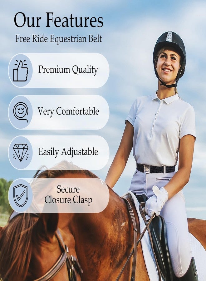 Andibro 2pcs 1.5in Elastic Equestrian Belt, Stretchable Waist Belt Surcingle Buckle Horse Bit Belt for Horseback Riding Sport - Image 3