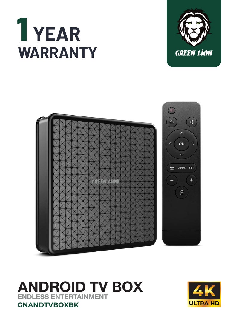 GREEN LION Android TV Box / Android 10 / 2GB RAM / 16GB ROM / 4K Video Output / HDMI 2.0 / Wi-Fi Connectivity / Supports Netflix, YouTube, Shahid / Compact Design - Image 1
