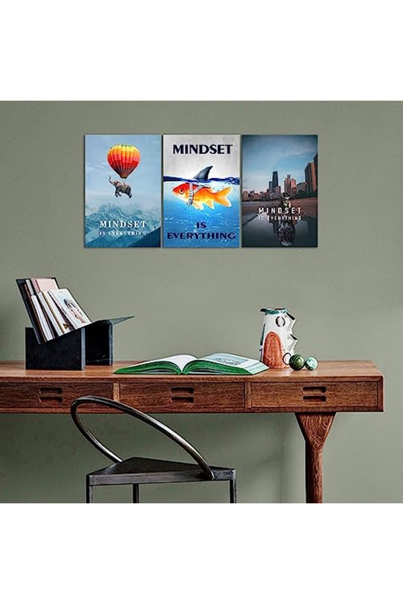 KAWAHONE Mindset is Everything - Motivational Wall Art - Inspirational Mindset Entrepreneur Posters Prints Framed Artwork for Office Gym Decor Ready to Hang - Image 4