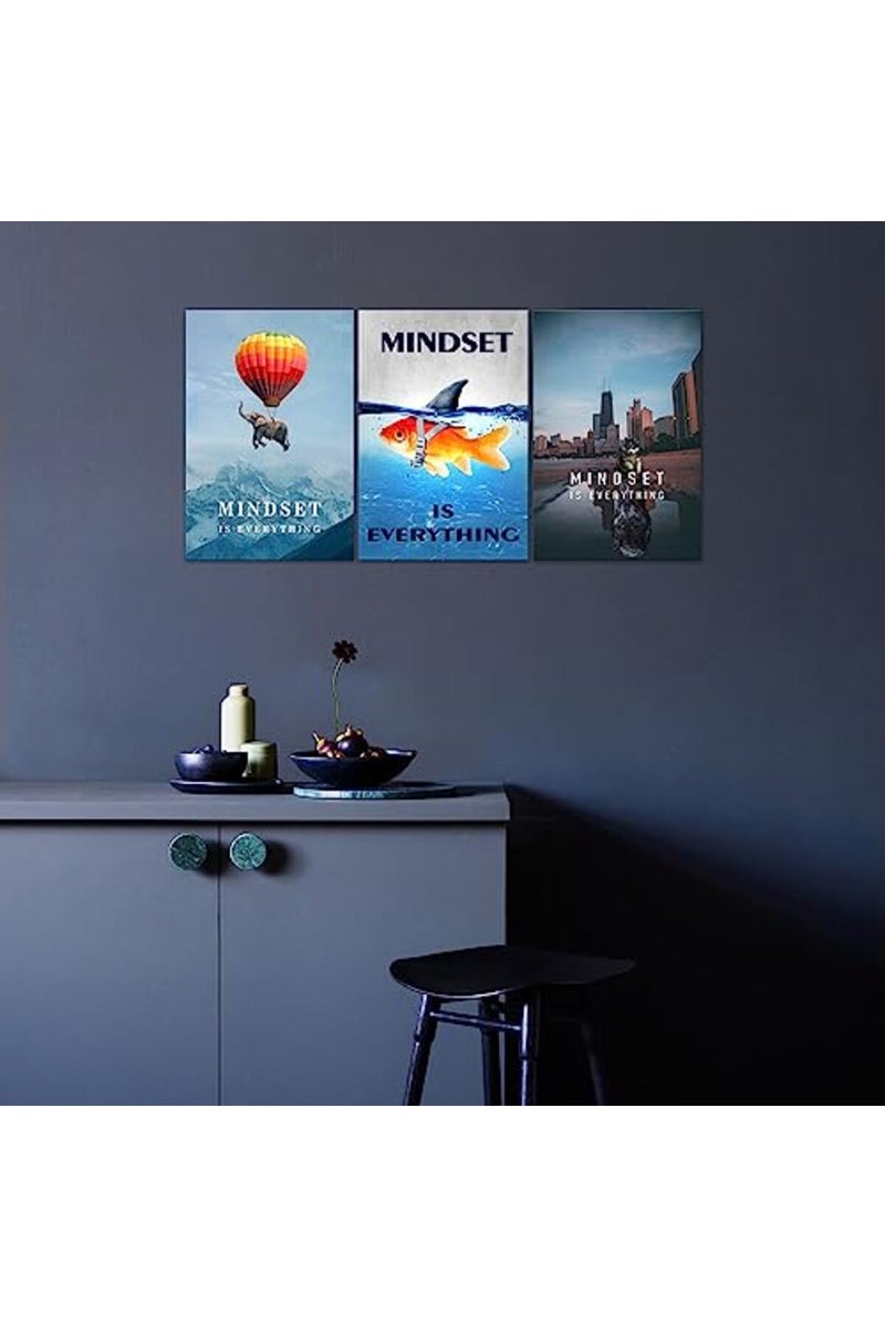 KAWAHONE Mindset is Everything - Motivational Wall Art - Inspirational Mindset Entrepreneur Posters Prints Framed Artwork for Office Gym Decor Ready to Hang - Image 5