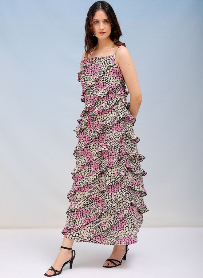 Freehand Women Fit and Flared Casual Ditsy Print Maxi Dress - Image 3