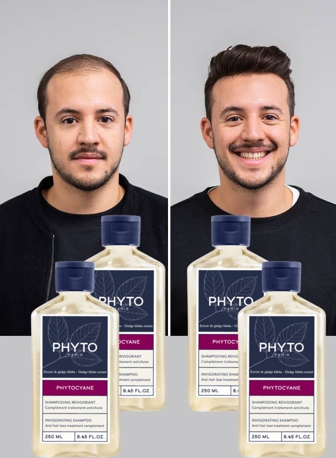 Phyto 4 Pieces Phyto Paris Hair Loss Shampoo Women And Men Invigorating 250ML - Image 1