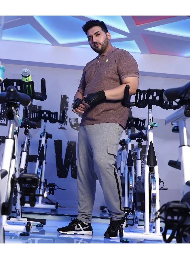 انستافاب بلس تي شيرت بولو رجالي باللون الأحمر الماروني