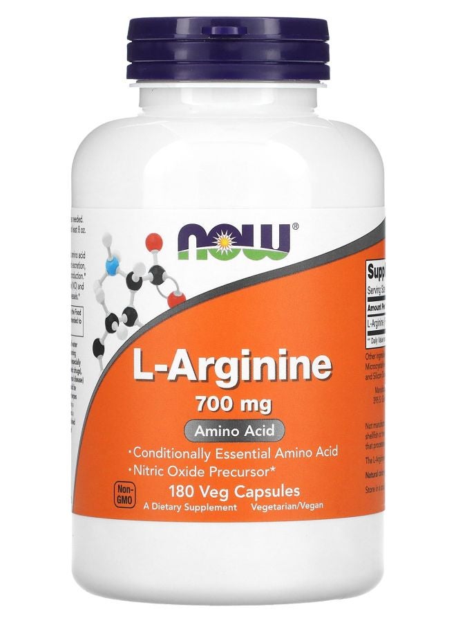 now L-Arginine 700 mg 180 Veg Capsules