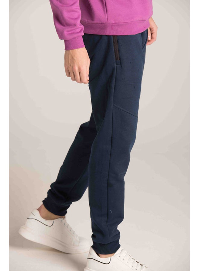 Marco Bergamo ELASTIC WAIST PLAIN SWEATPANTS - Image 4