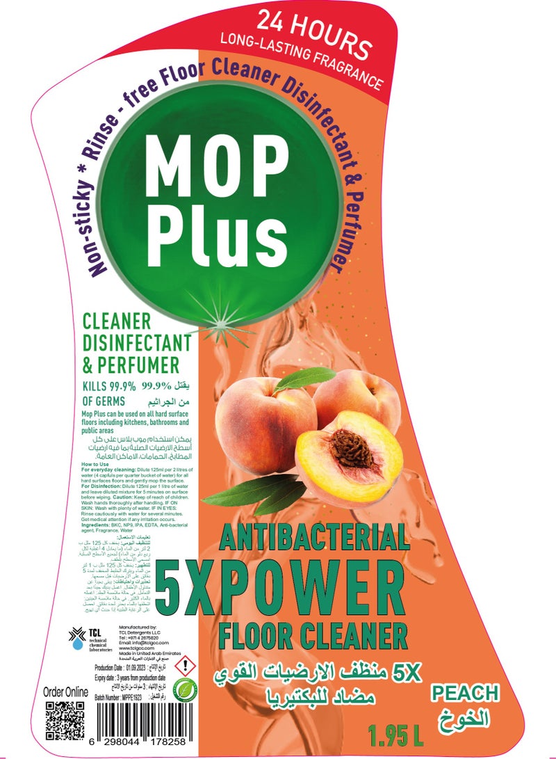 TCL Mop Plus Antibacterial Power Floor Cleaner Peach 1.95 LT - Image 2