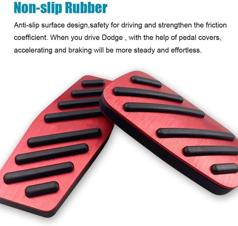 LEXLEY 2PCS Anti-Slip Aluminum Brake Gas Pedal Pads,Auto No Drilling Accelerator Pedal Covers for Chevrolet Chevy Blazer 2019 2020 2021 2022 2023 2024 2025 2026-RED - Image 4