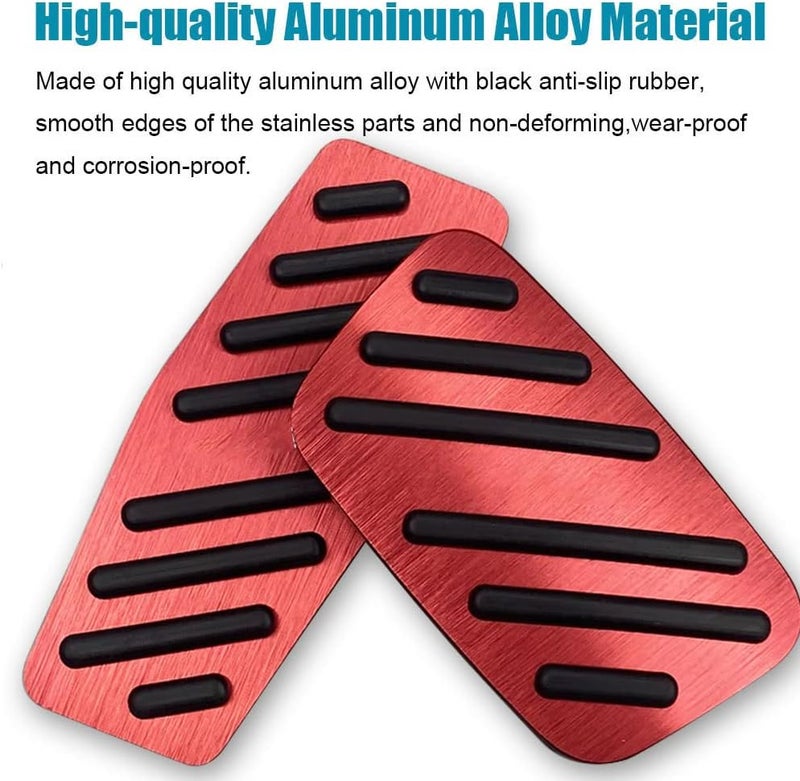 LEXLEY 2PCS Anti-Slip Aluminum Brake Gas Pedal Pads,Auto No Drilling Accelerator Pedal Covers for Chevrolet Chevy Blazer 2019 2020 2021 2022 2023 2024 2025 2026-RED - Image 5