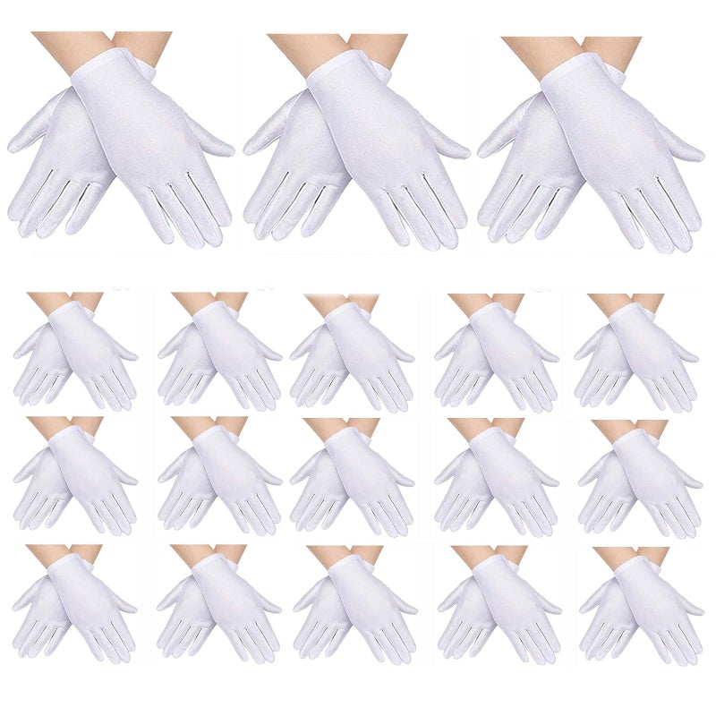 Yiphates 18 Pairs White Gloves Kids halloween white gloves for kids Cosplay costume gloves for kids Girls Boys Wrist Formal Gloves 18 Pairs