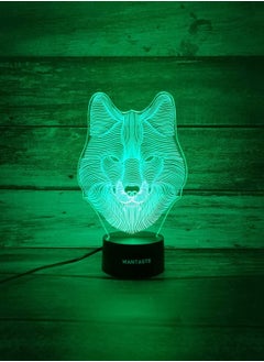 althiqahkey Multicolour 3D Night Light for Boys Girls Room Bedside Lamp Toys Decor Gifts for Kids Baby 16 Colors Changing Nightlight with Smart Control Wolf Head  - Image 3