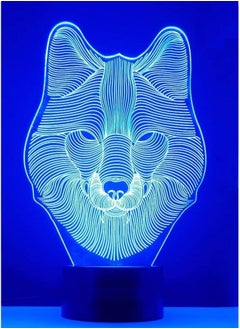 althiqahkey Multicolour 3D Night Light for Boys Girls Room Bedside Lamp Toys Decor Gifts for Kids Baby 16 Colors Changing Nightlight with Smart Control Wolf Head  - Image 1