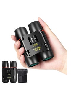 12X25 Mini Pocket Binoculars Compact, Small Lightweight Foldable for Adults Kids Bird Watching, Travel, Opera Concert, Hiking, Cruise, Football Game Green