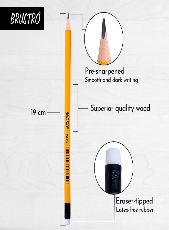 BRUSTRO 2 HB Extra Dark Pencil with Eraser Tip 12 Pencils X 2 Pack (Total 24 Pencils) ECO PVC Dust-Free Eraser (Pack of 2) - Image 2