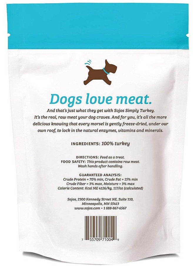 Sojos 2 Pack Of Simply Turkey Dog Treats, 4 Ounces Each, 100 Percent Raw FreezeDried Meat, Made In The Usa  - Image 2