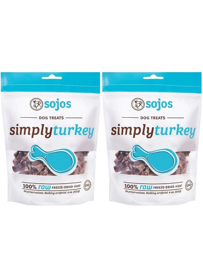 Sojos 2 Pack Of Simply Turkey Dog Treats, 4 Ounces Each, 100 Percent Raw FreezeDried Meat, Made In The Usa  - Image 1