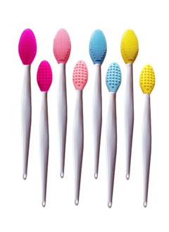 New prominent 8 Pieces Lip Scrub Brush tool Silicone mini Exfoliating Lip Brush lip lightening for dark lips Silicone Soft Lip Brush For Smoother Appearance 